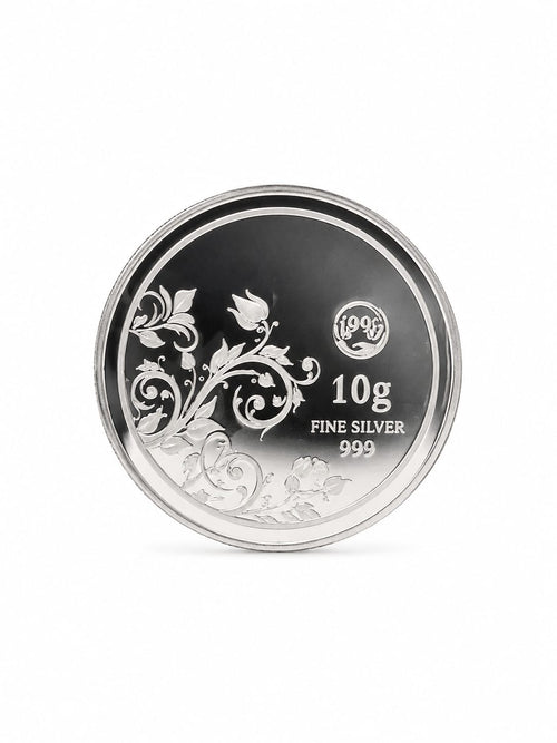 10g 999 Fine Silver Floral Coin