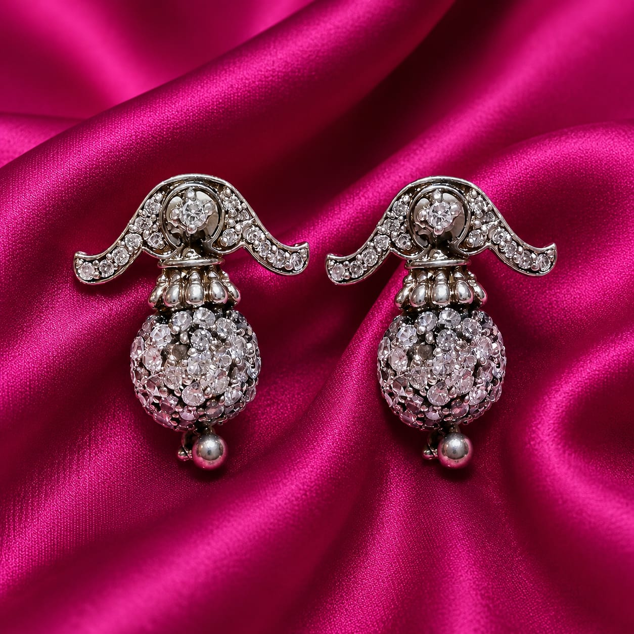 Sparkling Silver-Tone Crystal Drop Earrings for Women