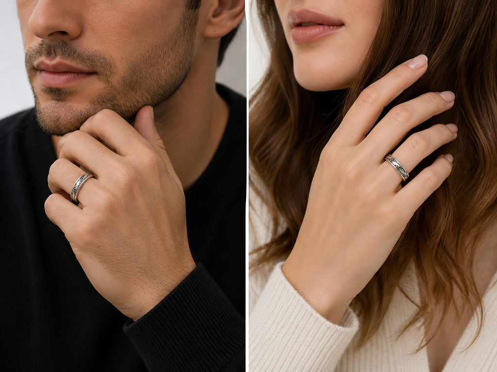 Kritharth Jewels Infinity Weave Silver Band Ring