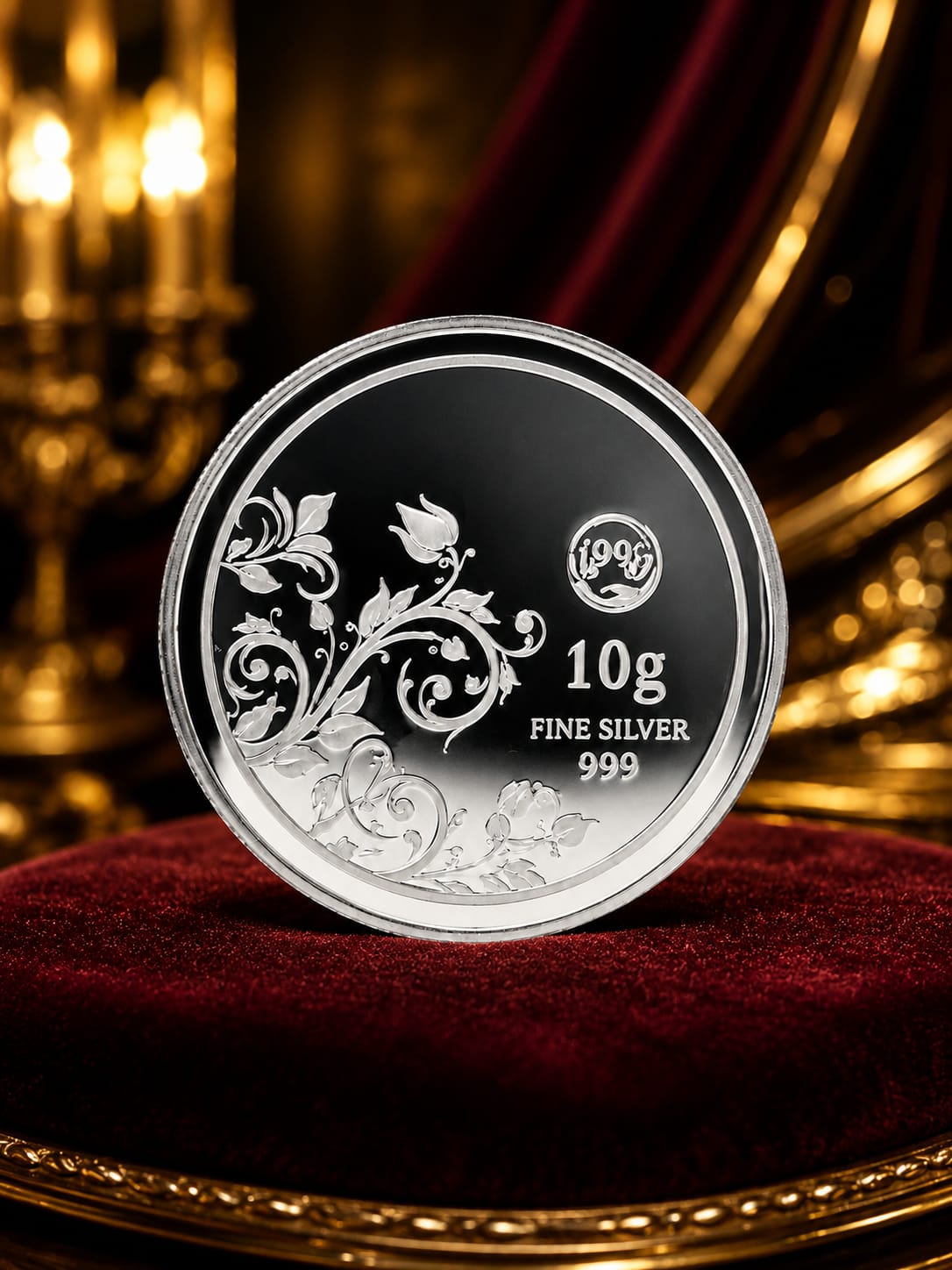10g 999 Fine Silver Floral Coin
