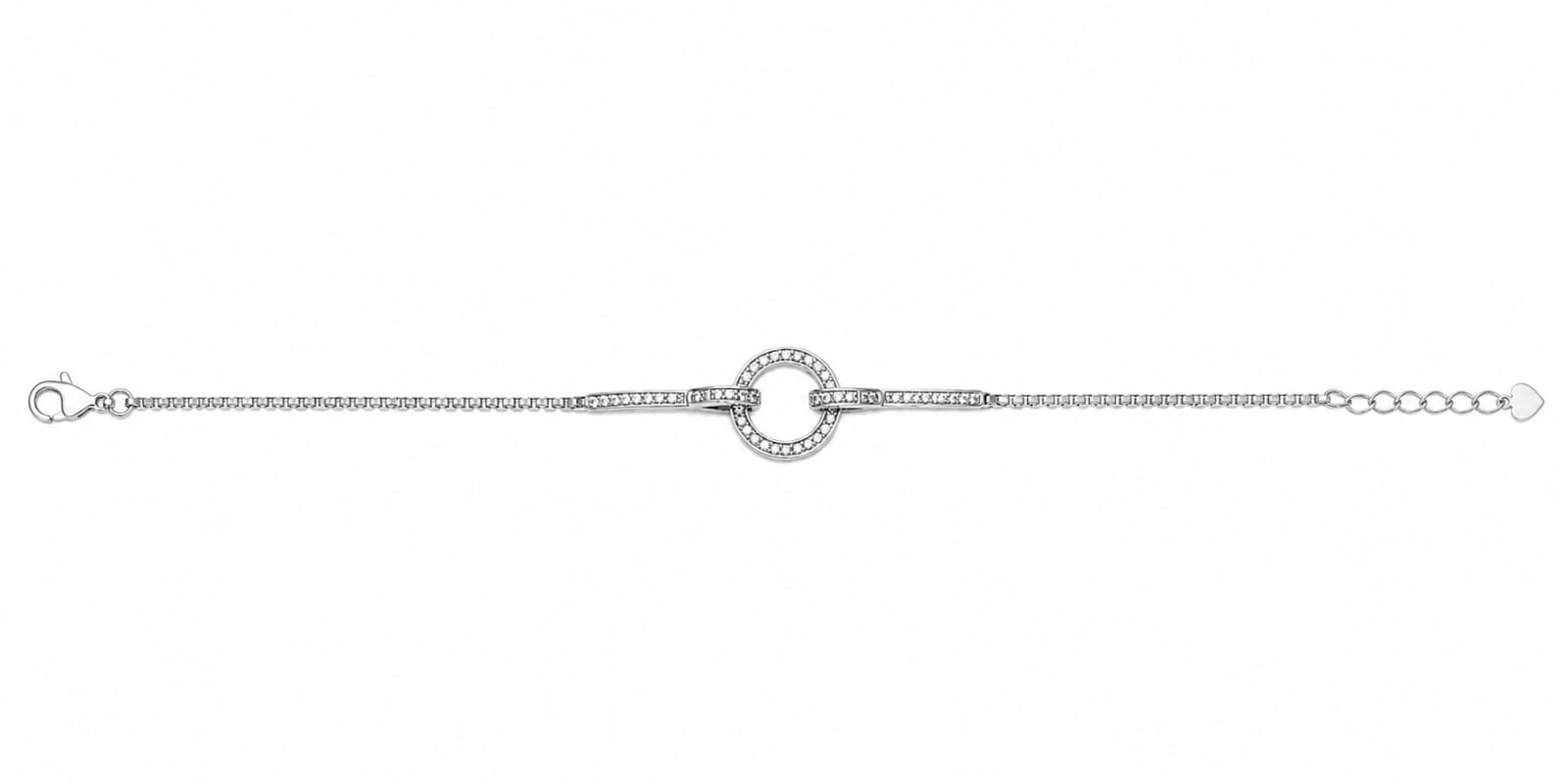 Sterling Silver Halo Circle Bracelet for Women