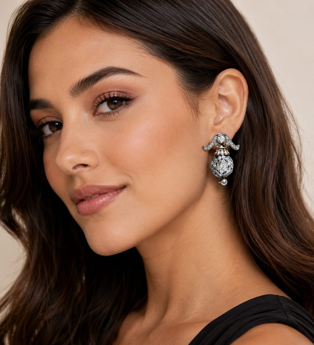 Sparkling Silver-Tone Crystal Drop Earrings for Women