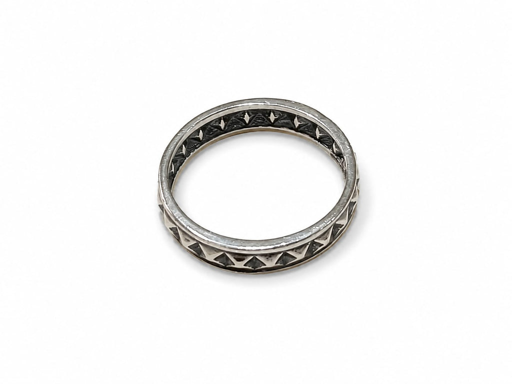 Kritharth Jewels Geometric Heritage Silver Band Ring