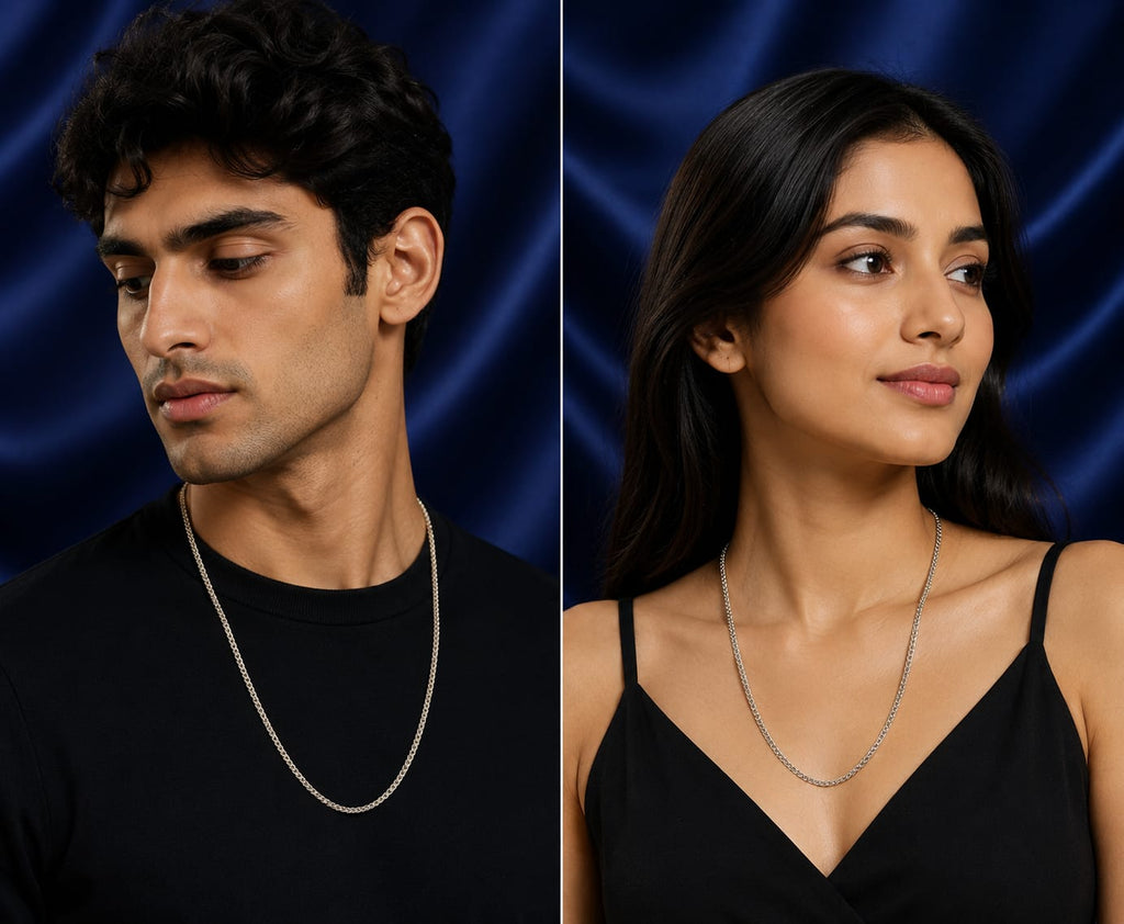 Kritharth Jewels Silver Rope Chain Necklace