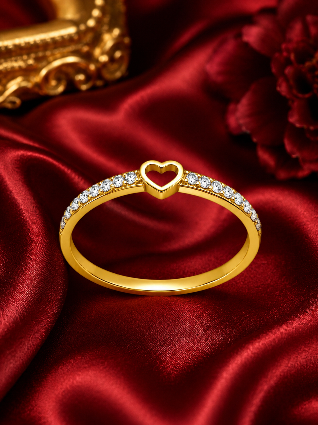 Kritharth Jewels Diamond Halo Solitaire Gold Ring