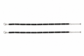 925 Sterling Silver Black Beaded Anklet Pair for Women