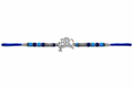Silver-Tone Bro Bro Rakhi with Blue Beads