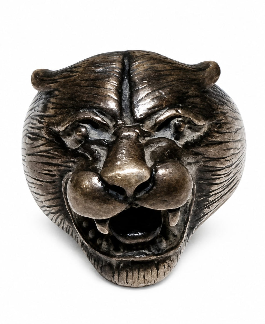 Roaring Panther Head Ring – Vintage Stainless Steel Animal Statement Ring