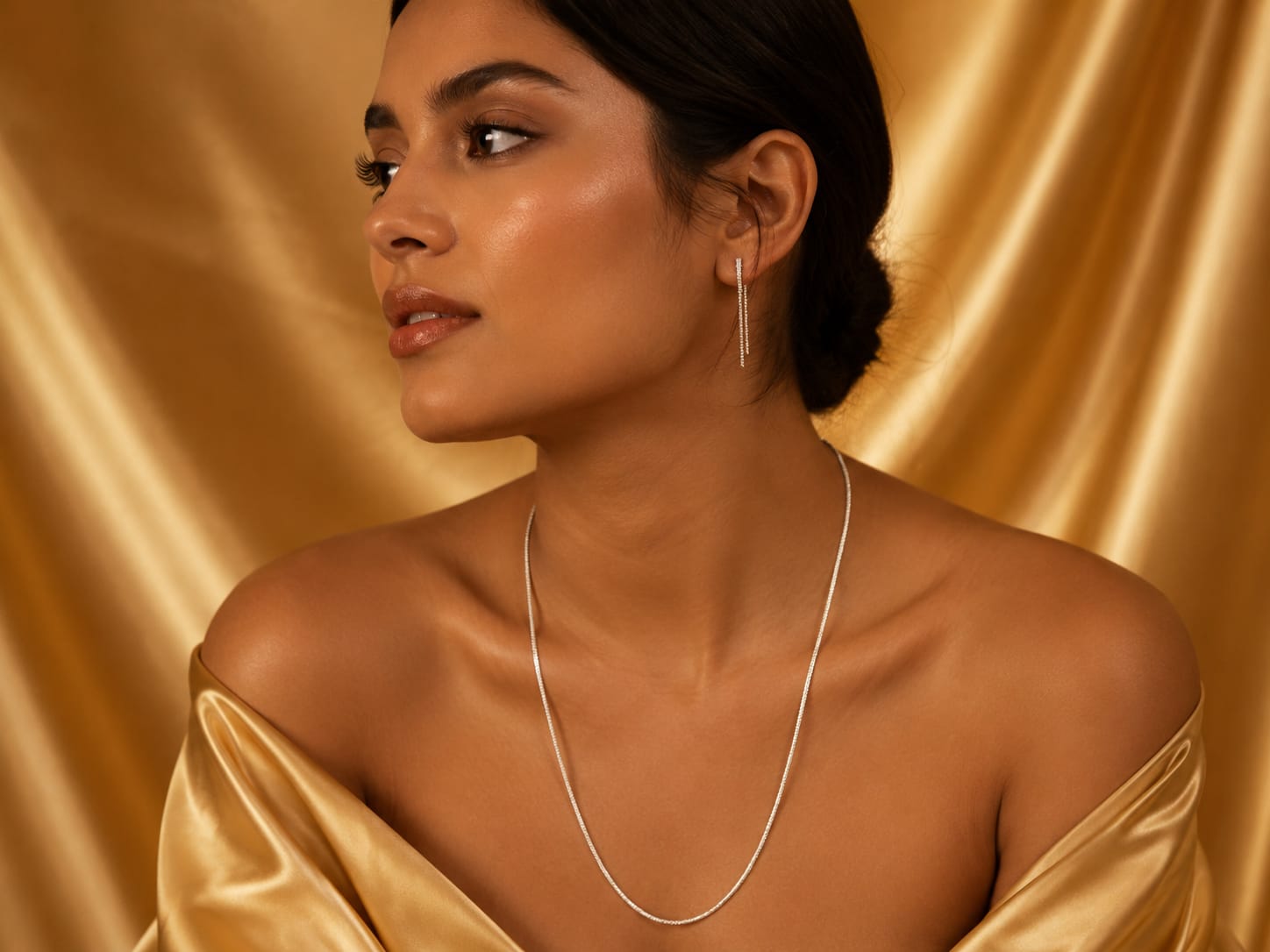 Kritharth Jewels Elegant Silver Snake Chain Necklace for Women