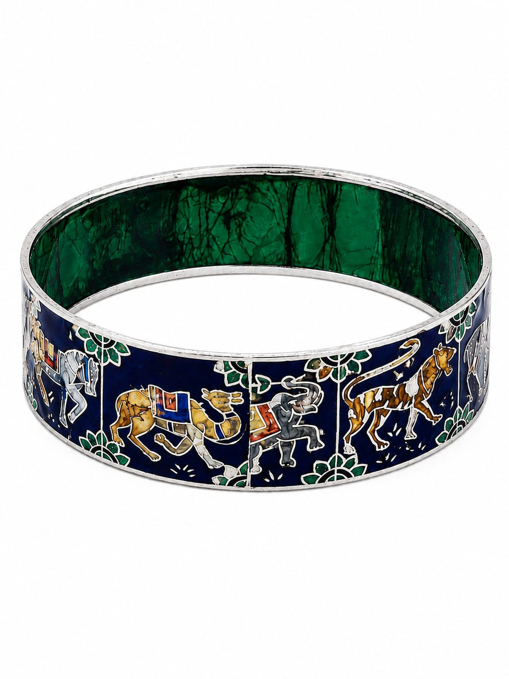 Kritharth Jewels Handcrafted Blue Meenakari Kada Bracelet