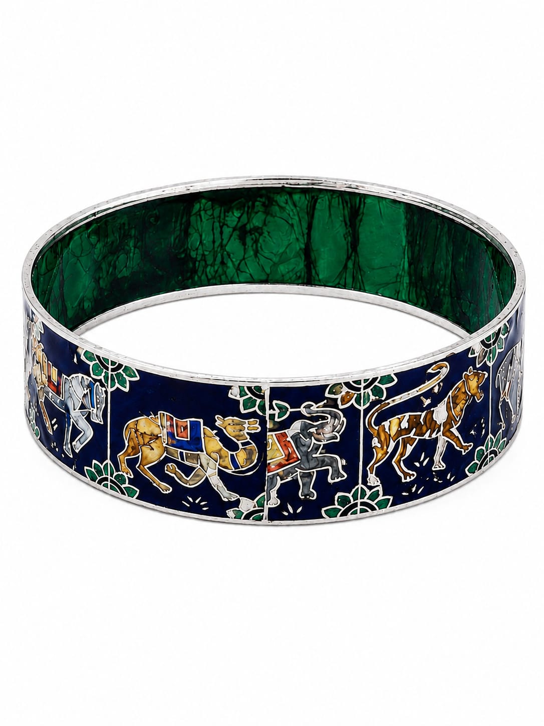 Kritharth Jewels Handcrafted Blue Meenakari Kada Bracelet