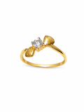 18K Gold Heart Solitaire Diamond Ring for Women