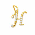 18K Gold Diamond Initial "H" Pendant