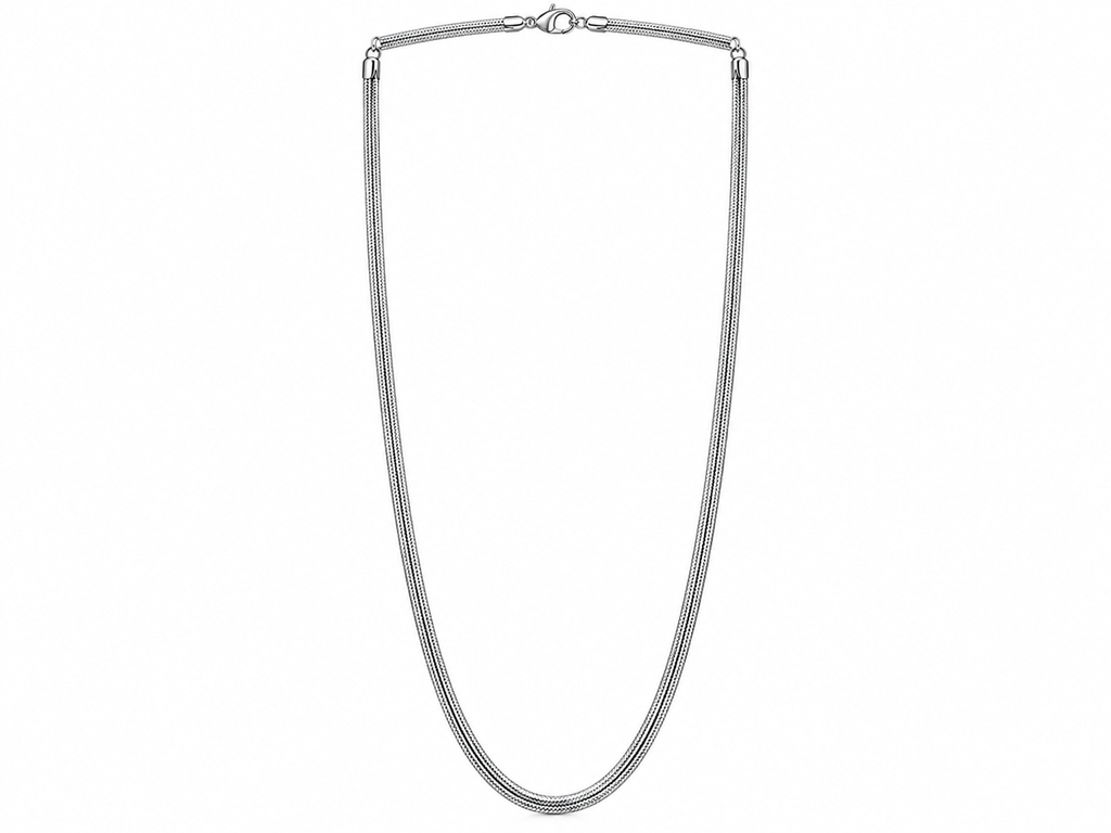 Elegant Double-Strand Silver Chain for Women – Sleek & Classic Necklace