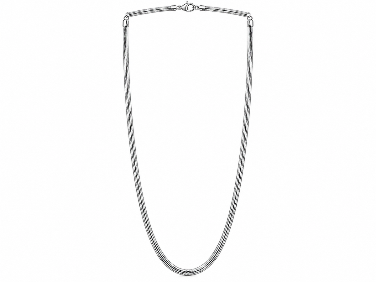 Elegant Double-Strand Silver Chain for Women – Sleek & Classic Necklace