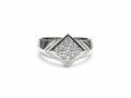 Radiant Geometric Diamond Cluster Ring – Silver Finish
