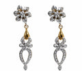 Floral Crystal Drop Earrings – Gold & Silver Tone Statement Earrings