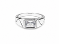 Kritharth Jewels Sterling Silver Geometric Crystal Ring (S925)