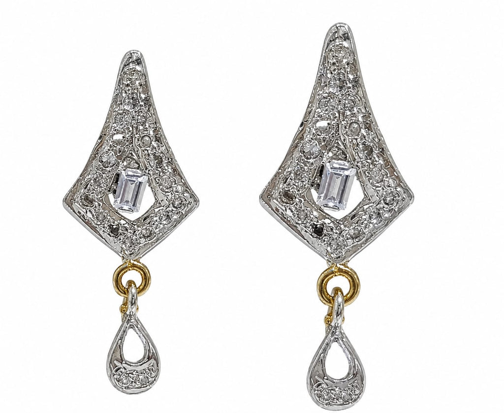Diamond Elegance Teardrop Dangle Earrings