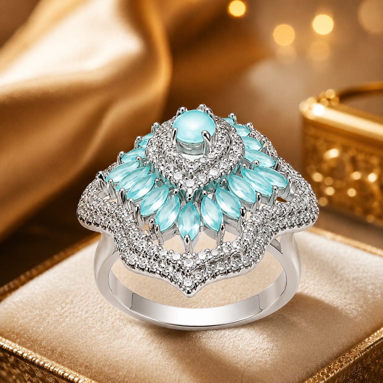 Ocean Eye Crystal Statement Ring