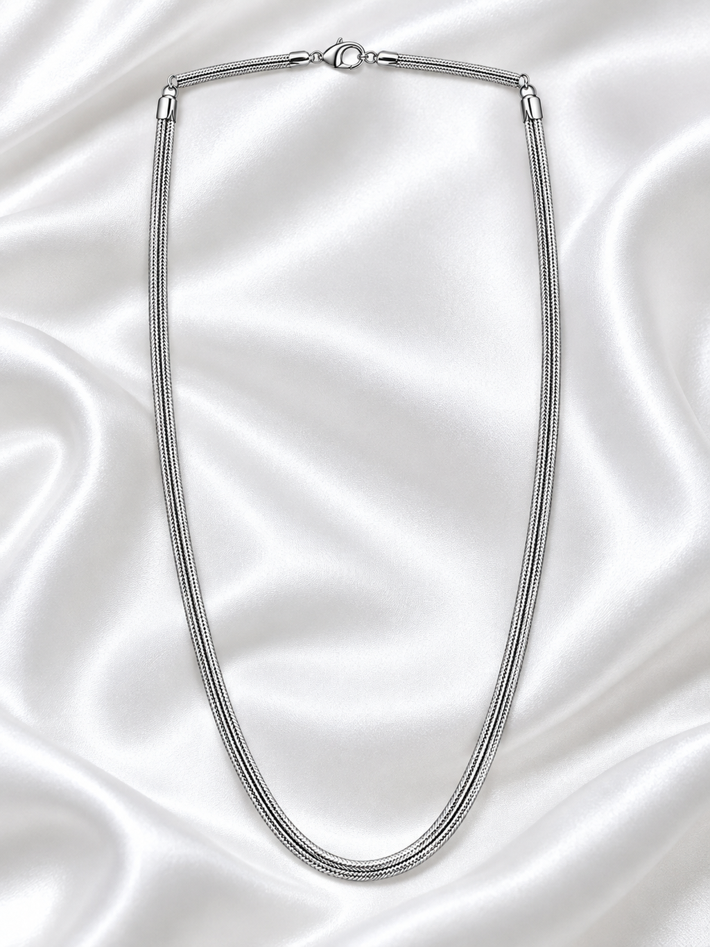 Elegant Double-Strand Silver Chain for Women – Sleek & Classic Necklace