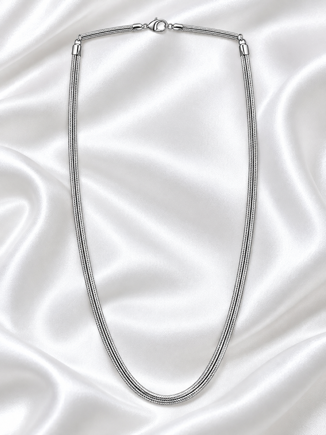 Elegant Double-Strand Silver Chain for Women – Sleek & Classic Necklace