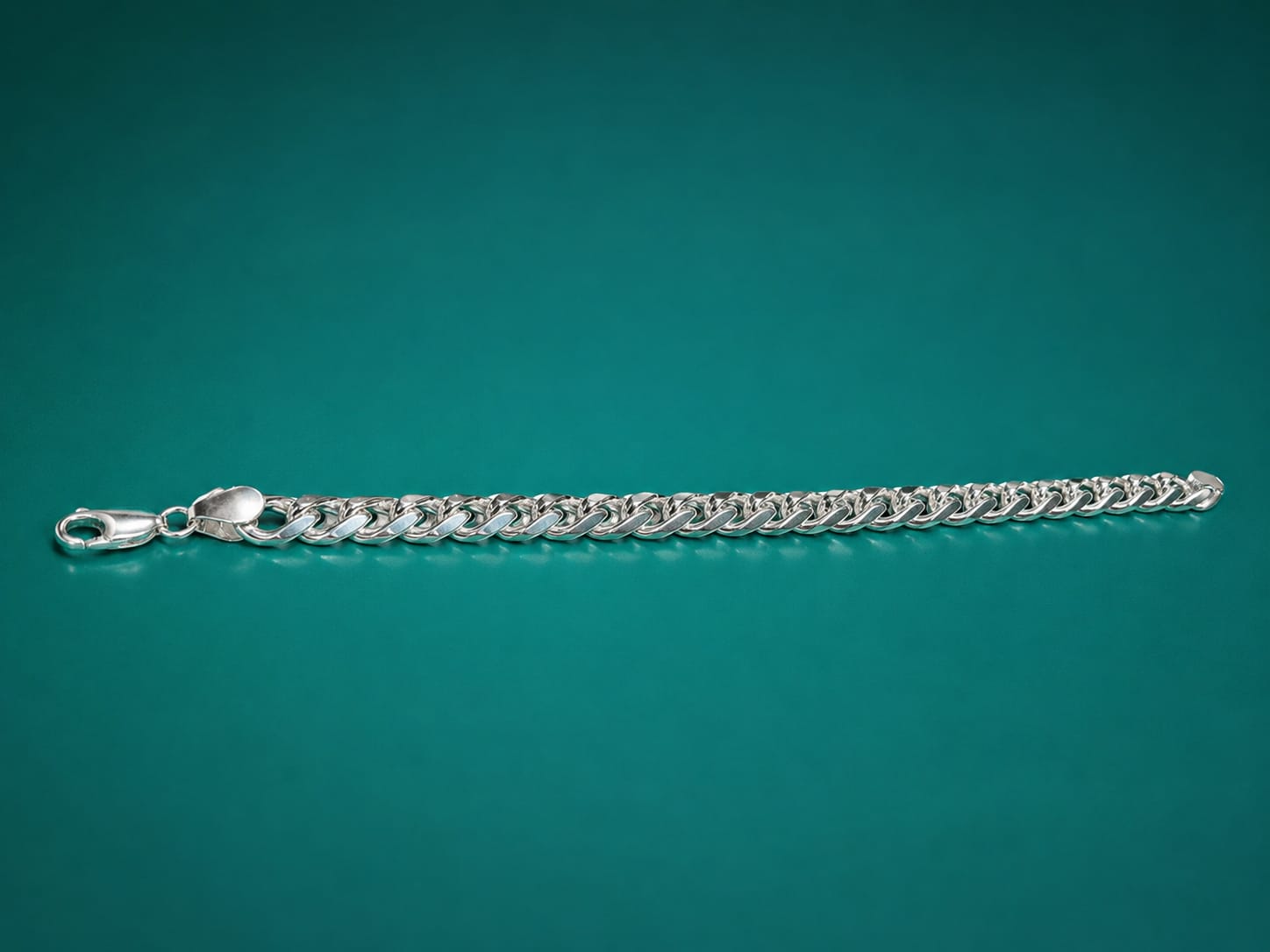 Kritharth Jewels Silver-Tone Cuban Link Bracelet