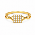 Elegant Square CZ Gold Ring for Women