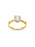 18K Gold Solitaire Diamond Ring for Women