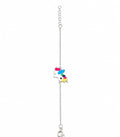 925 Sterling Silver Rainbow Unicorn Charm Adjustable Bracelet for Kids & Women