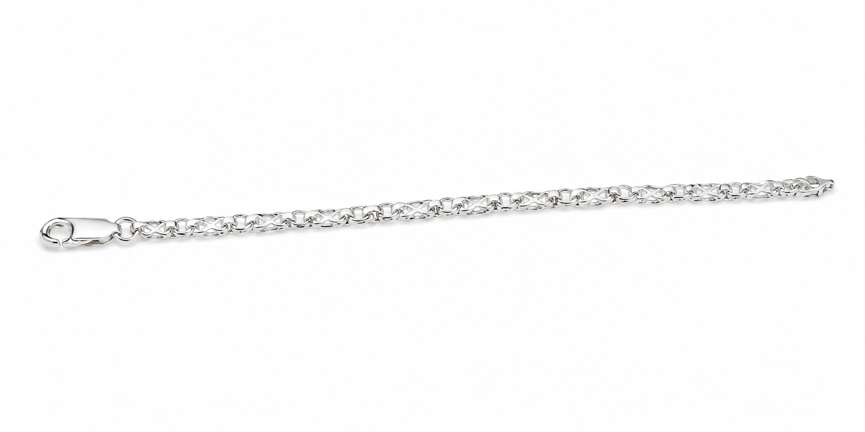 Kritharth Jewels Silver Elegance Unisex Chain Bracelet