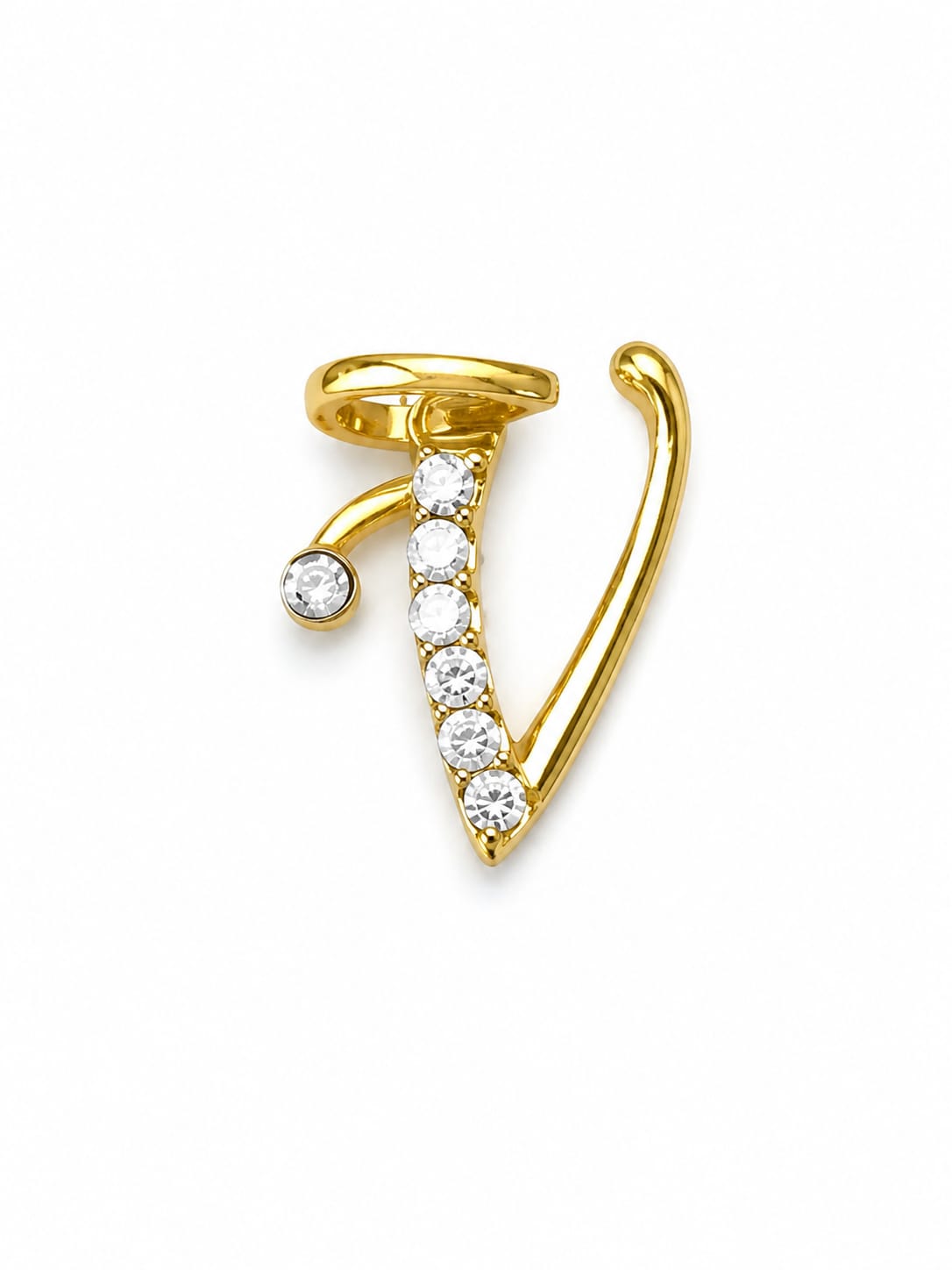 18K Gold Diamond Initial "V" Pendant