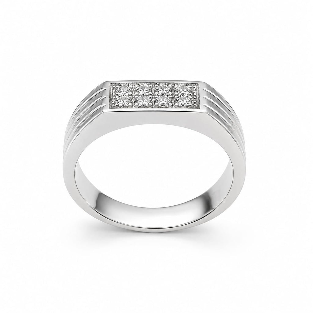 Kritharth Jewels 925 Sterling Silver Square Zircon Statement Ring