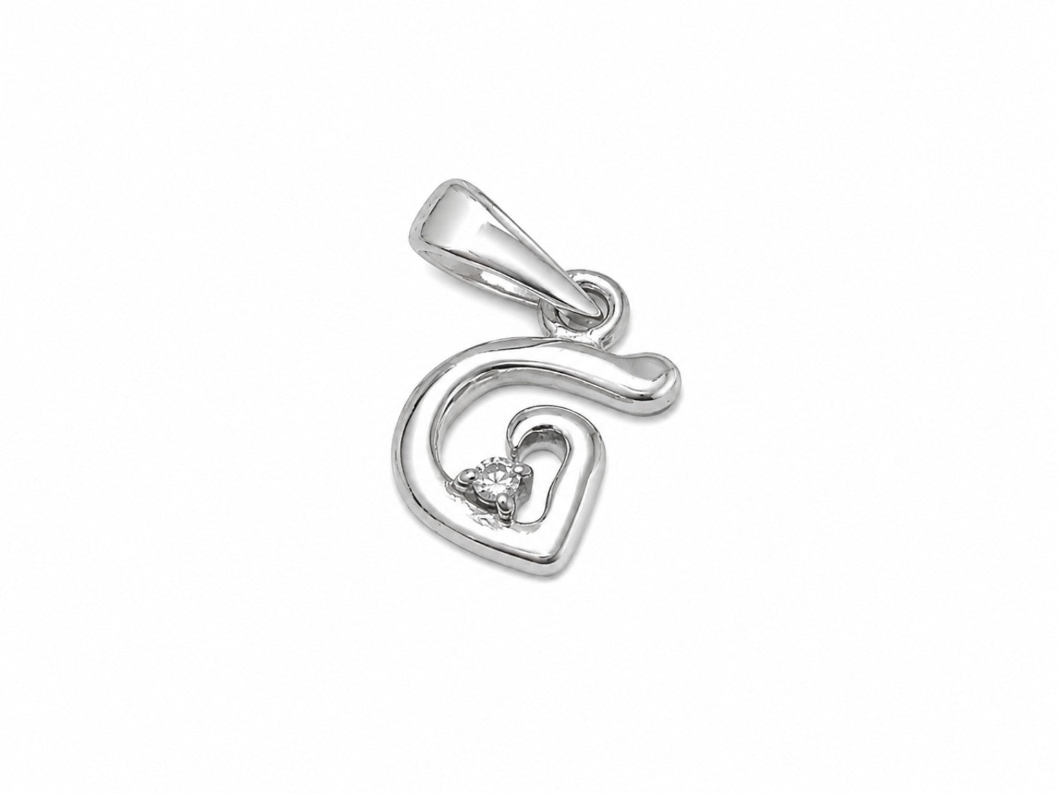Elegant Silver Heart Sparkle Pendant
