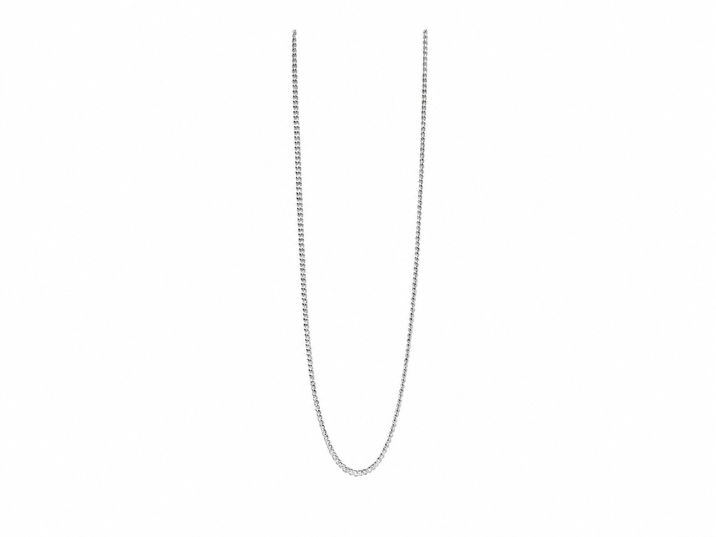 Elegant Silver Cuban Link Chain Necklace