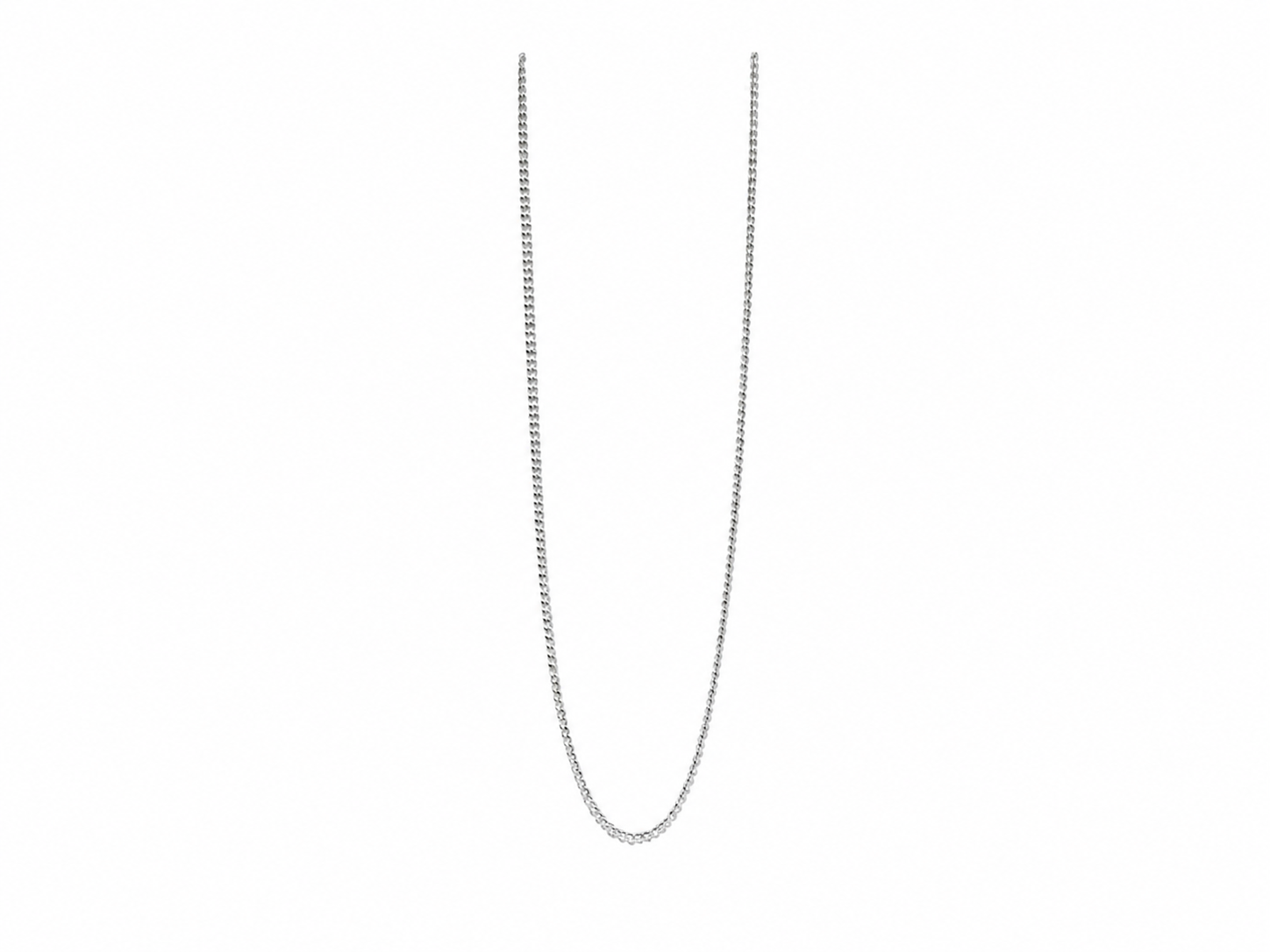 Elegant Silver Cuban Link Chain Necklace