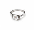 Classic Round Solitaire Ring – Timeless Silver-Tone Crystal Ring for Women