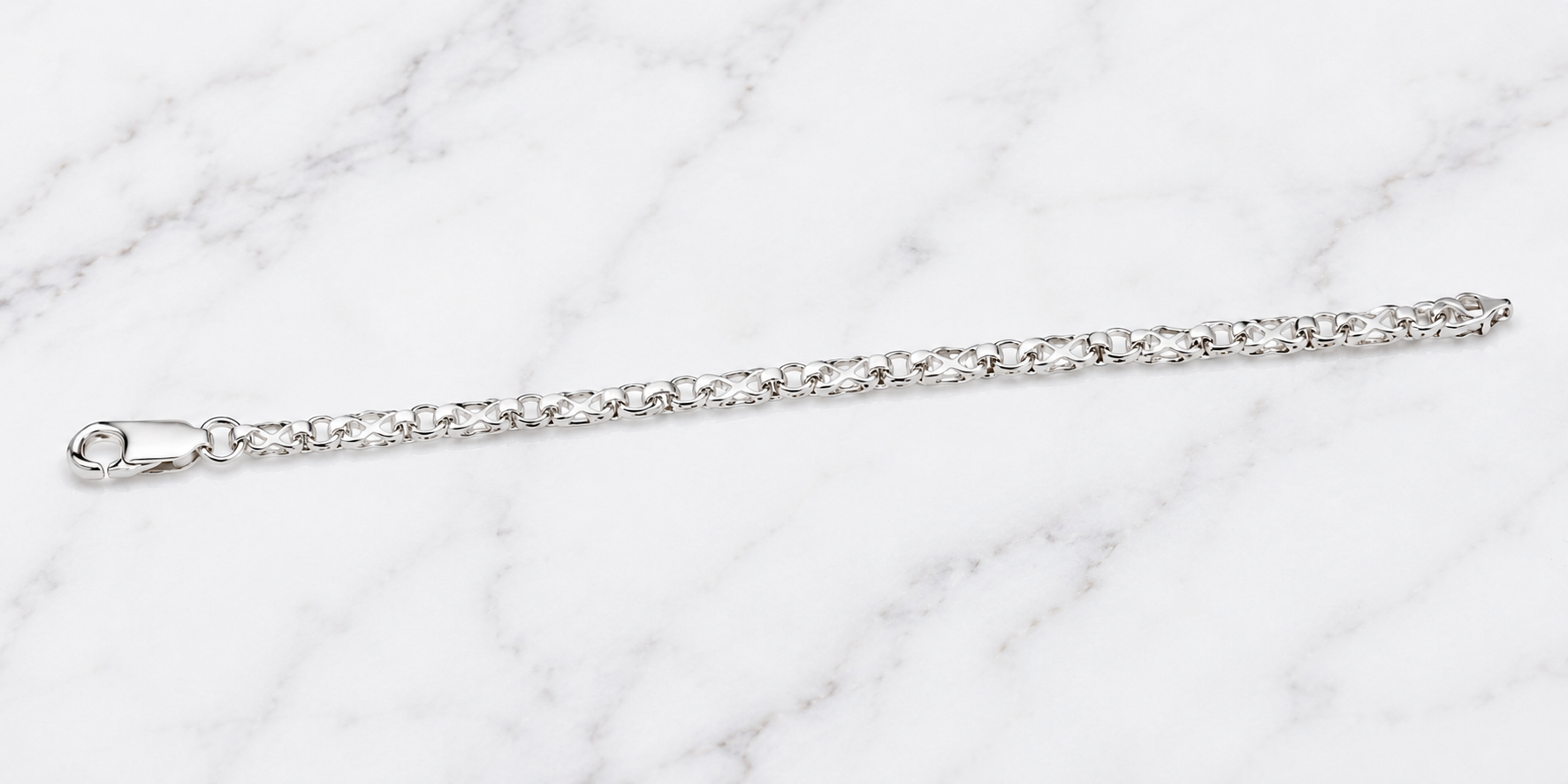 Kritharth Jewels Silver Elegance Unisex Chain Bracelet