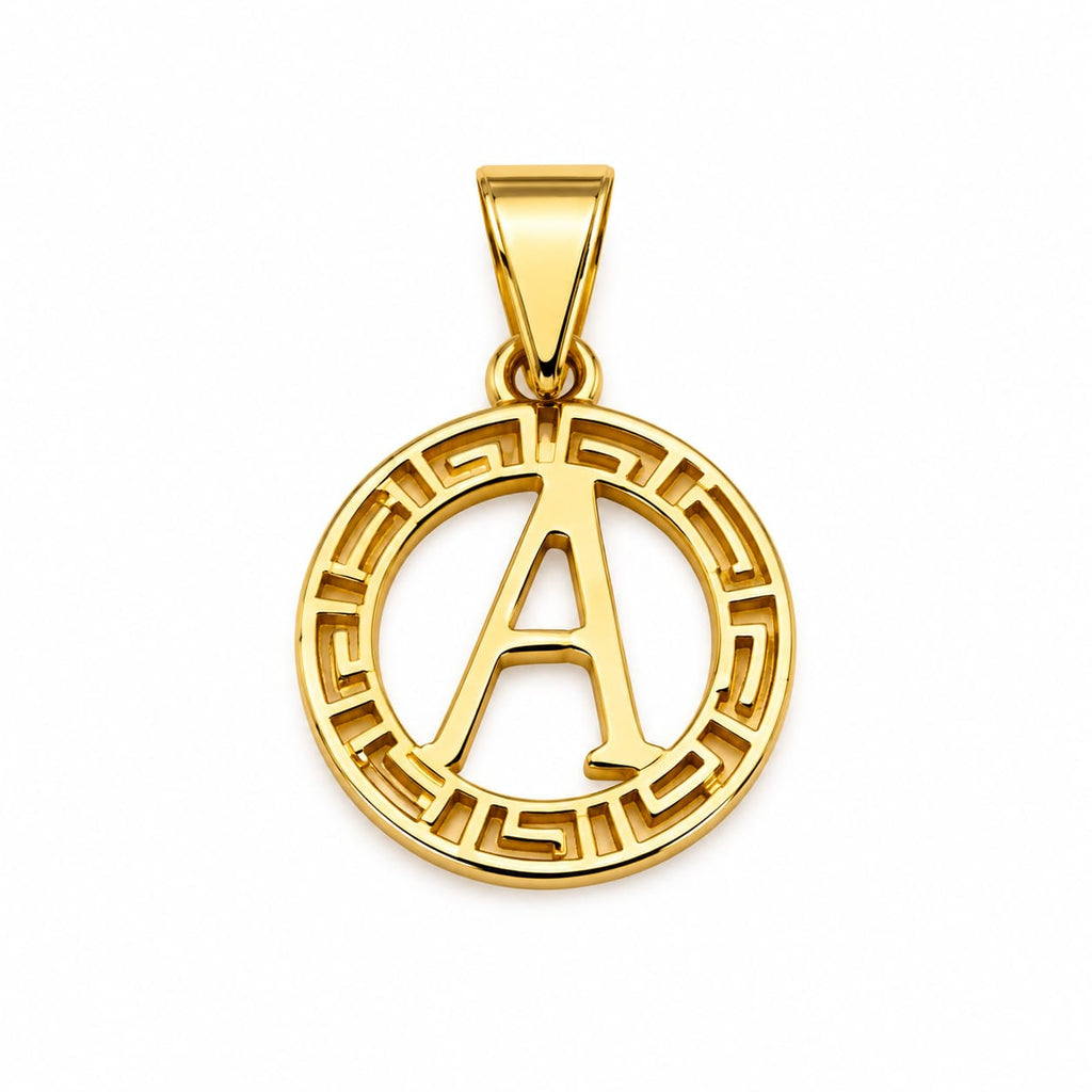 Gold Initial "A" Circle Pendant