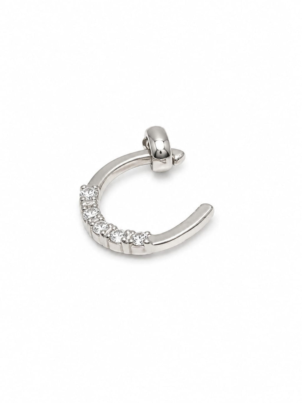 Elegant Silver-Tone Horseshoe Pendant Charm – Lucky Crystal Necklace Accessory