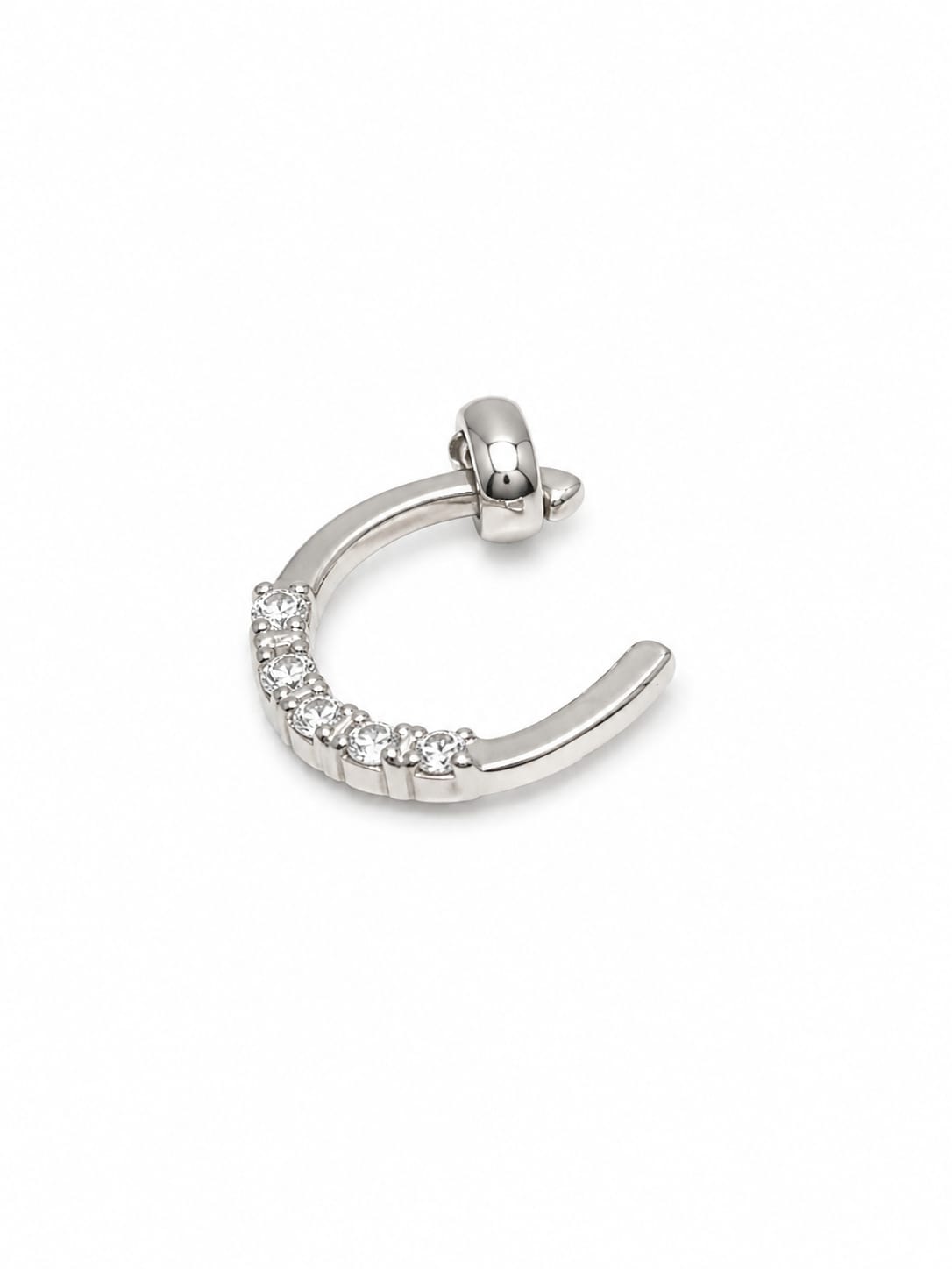 Elegant Silver-Tone Horseshoe Pendant Charm – Lucky Crystal Necklace Accessory