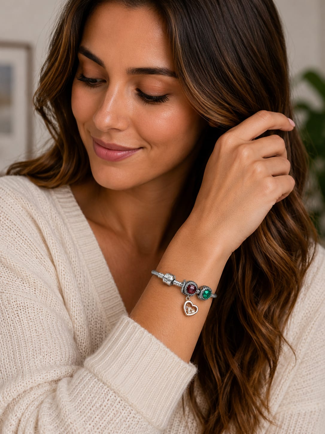 Kritharth Jewels Silver Charm Bracelet for Women