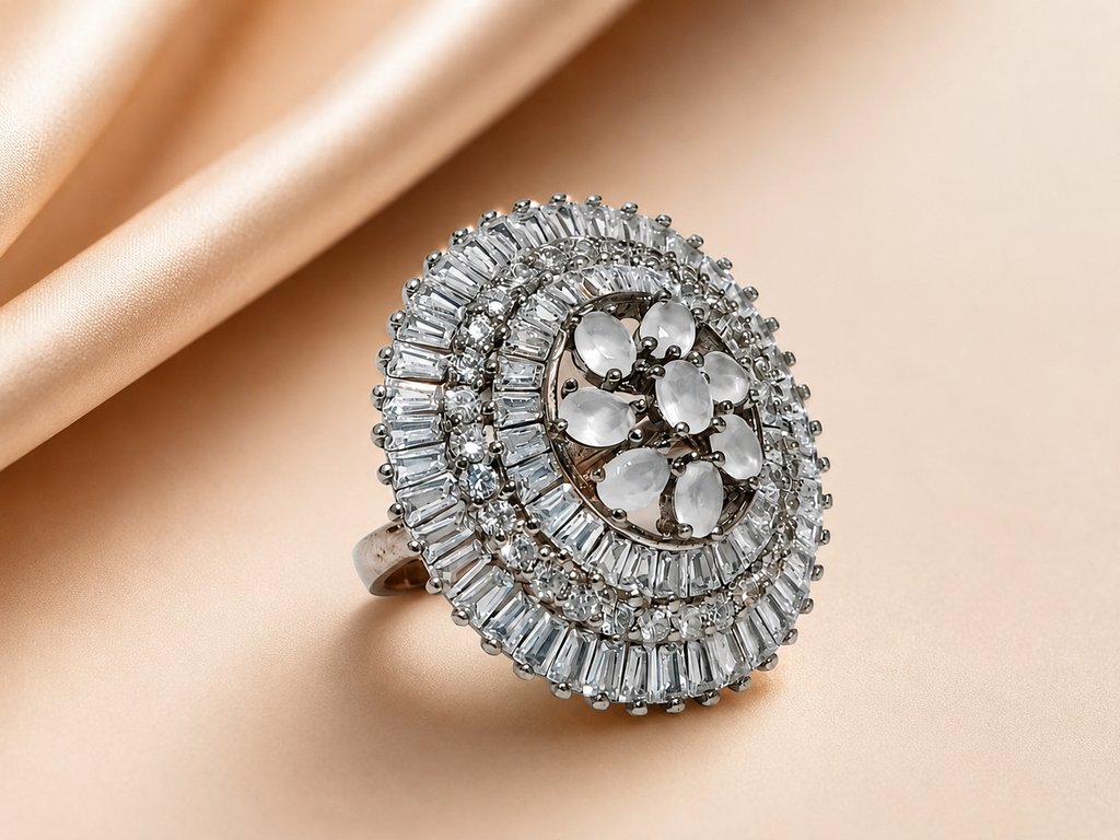 Kritharth Jewels Floral Halo Statement Ring