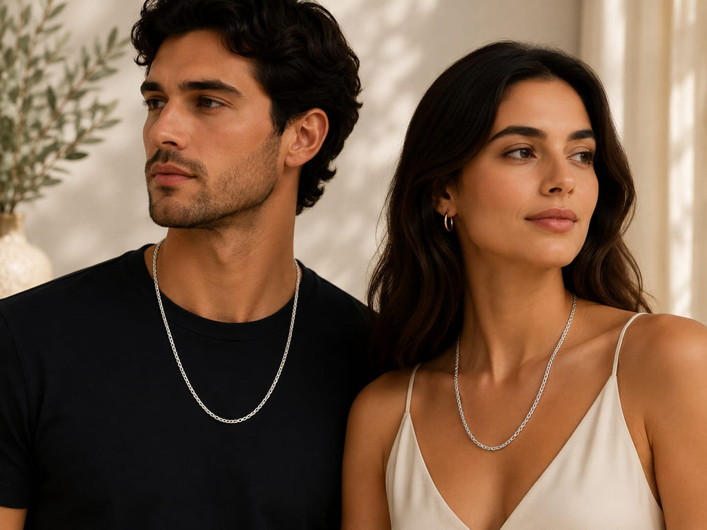 Classic Unisex Silver Cable Chain Necklace
