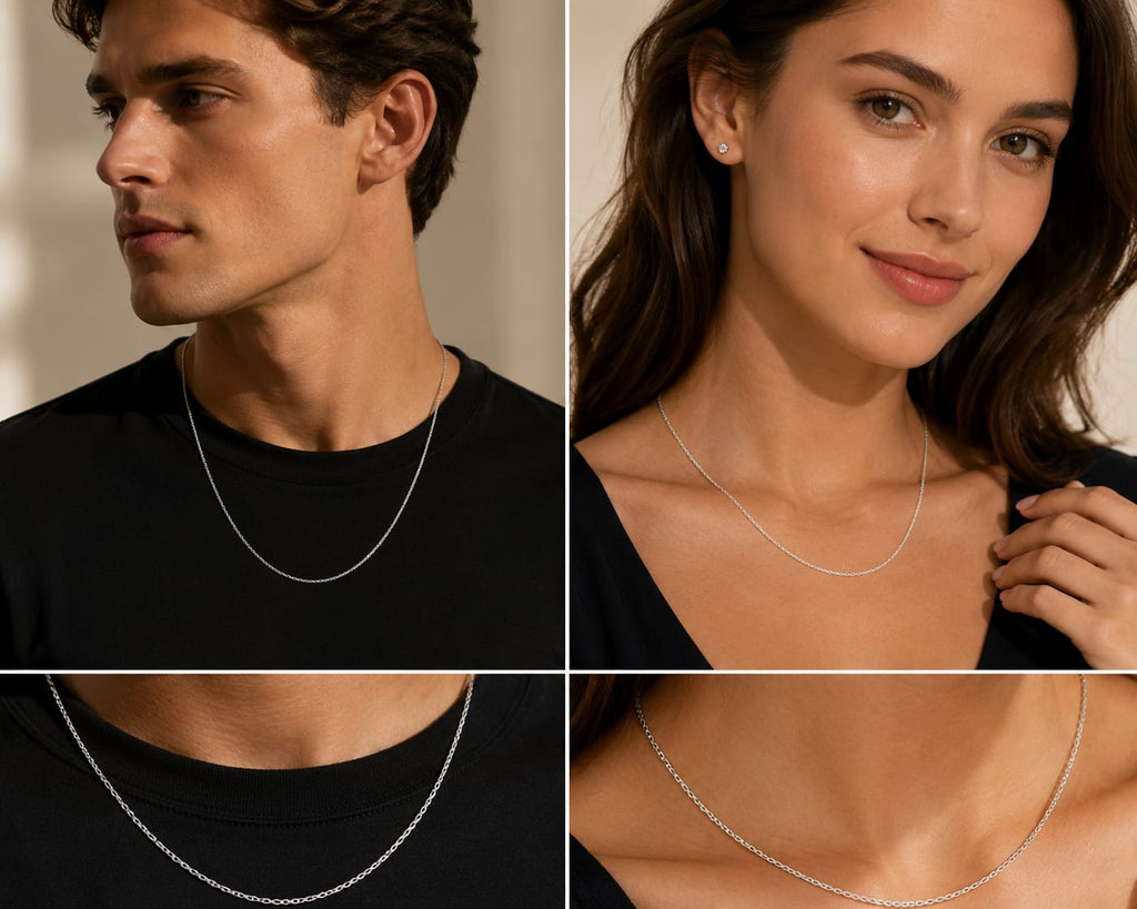 Premium Sterling Silver Curb Chain Necklace – Classic Unisex Jewelry