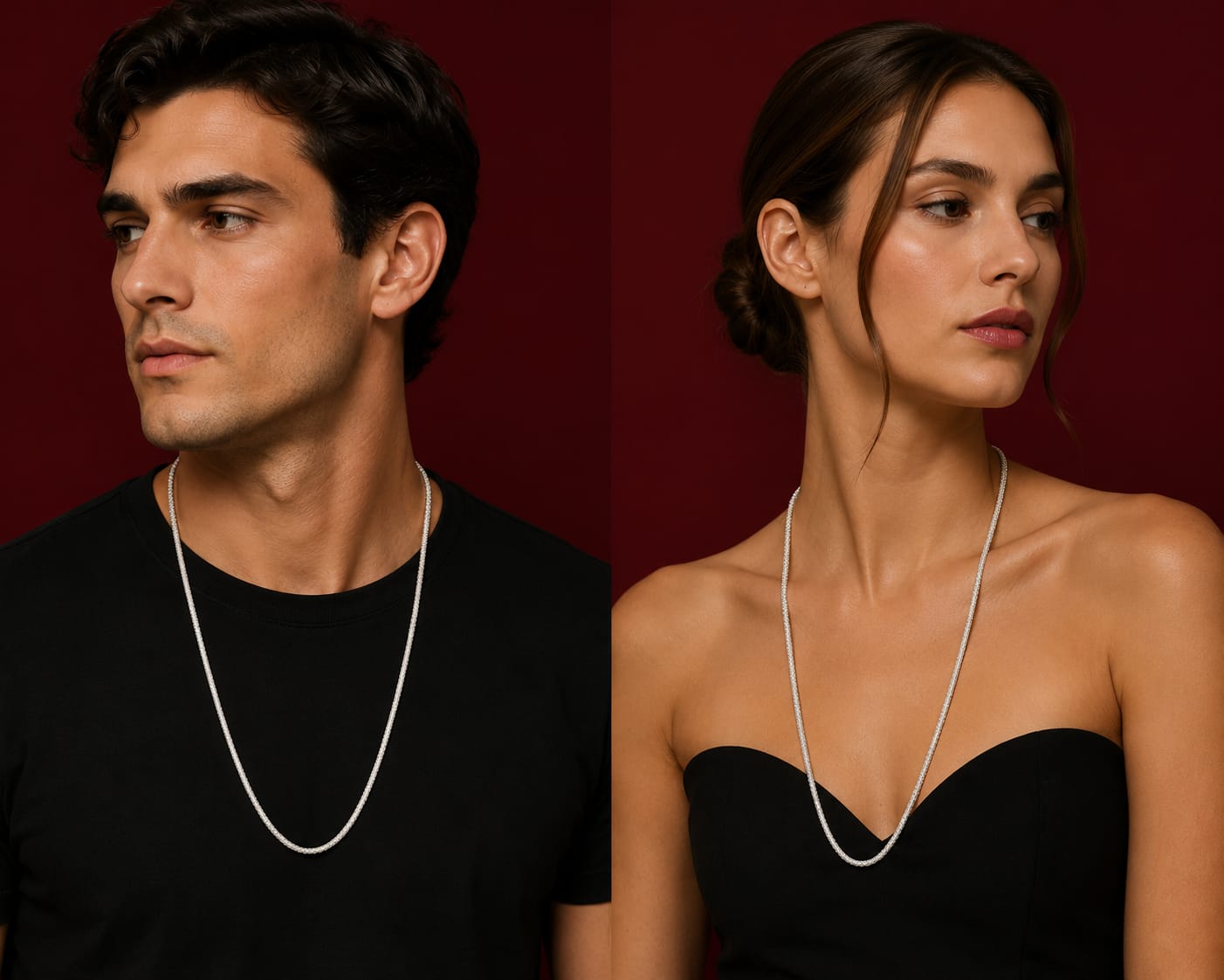Premium Silver-Tone Snake Chain Necklace – Unisex Elegant Jewelry