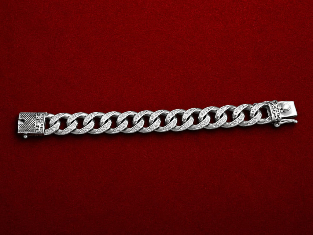Kritharth Jewels Premium Silver Cuban Link Bracelet