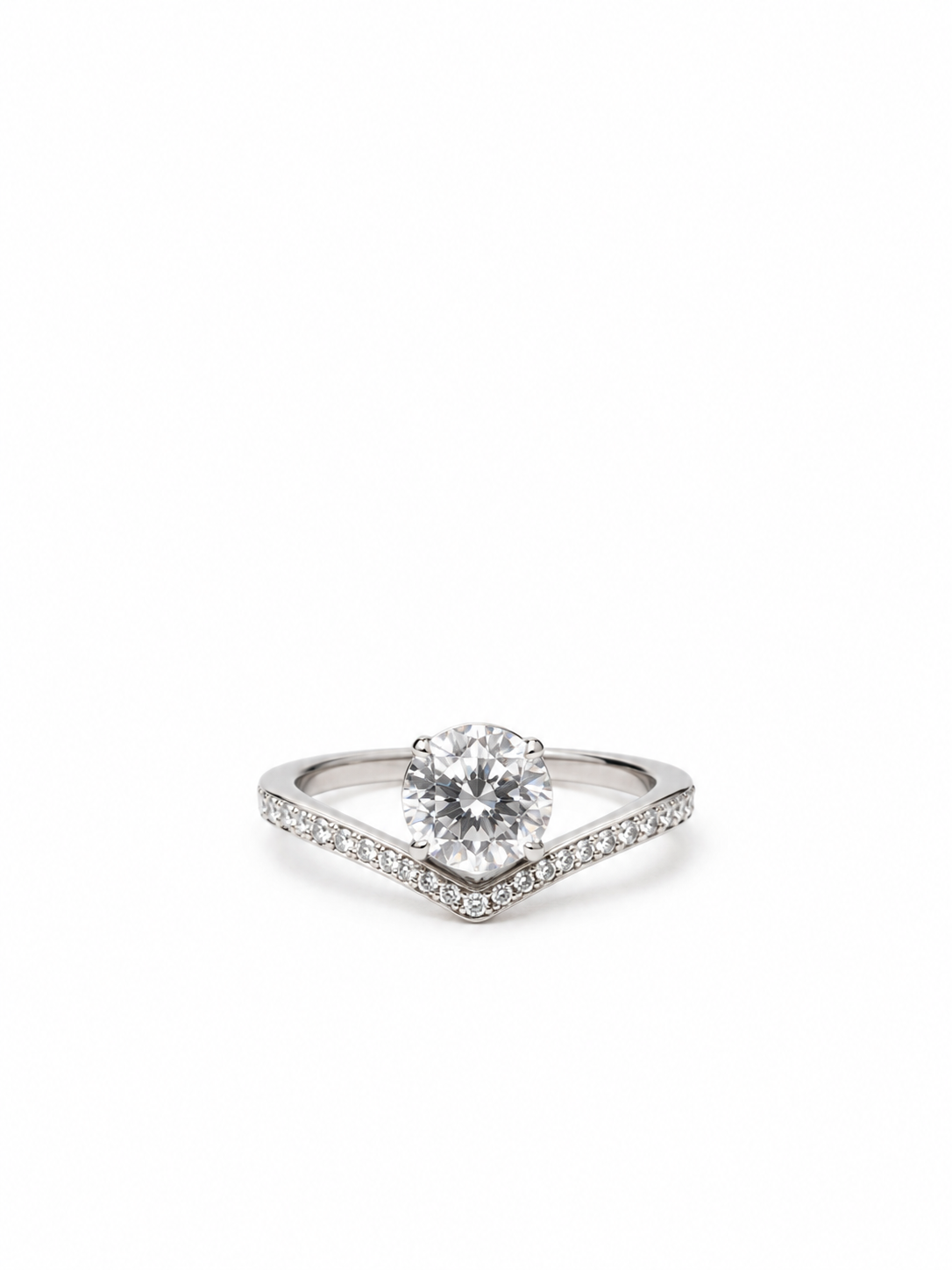 Luxury Halo Solitaire Ring – Silver-Tone Crystal Statement Ring for Women